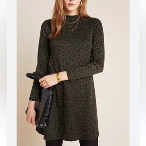 Anthropologie Knit Long Sleeve Print Dress, Size M